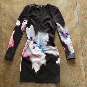 BEBE Scuba Mini Floral Dress